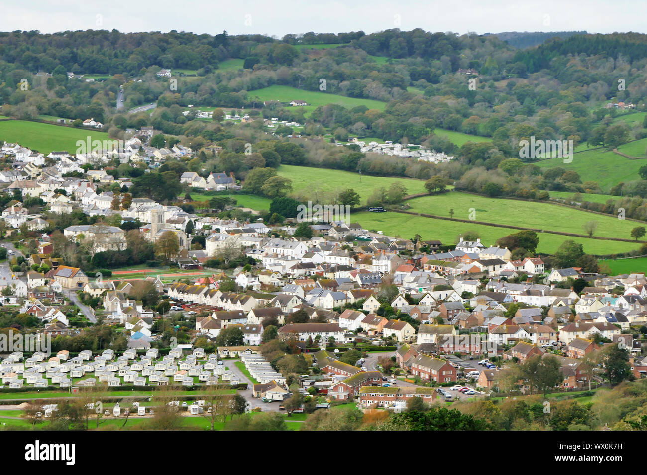 Blick über Lyme Regis in Dorset. Stockfoto