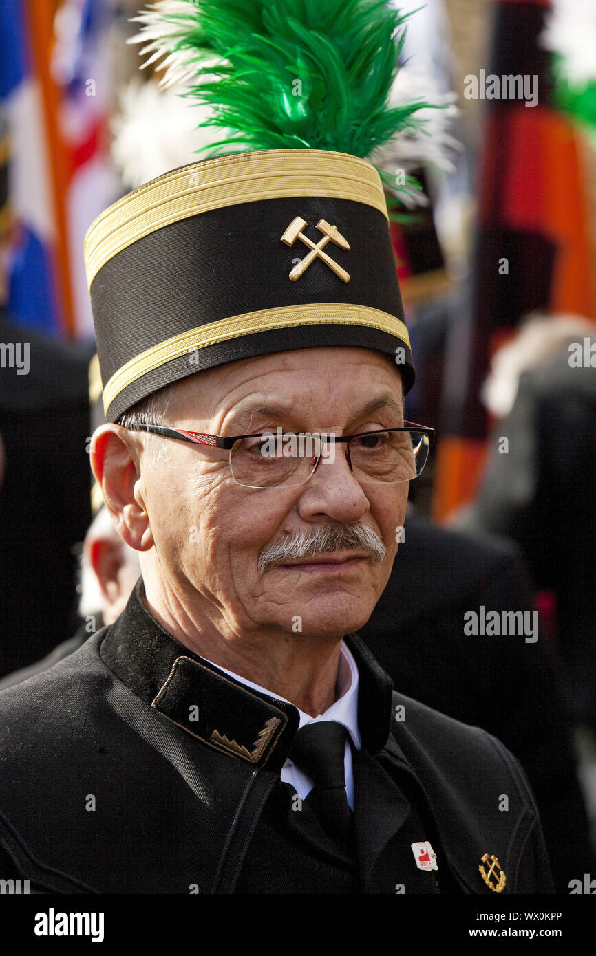 Bergmann mit traditionellen Hut, Bottrop, Ruhrgebiet, Nordrhein