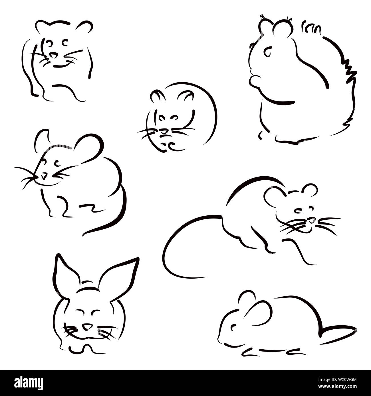 Satz von Nagetieren Stockfoto