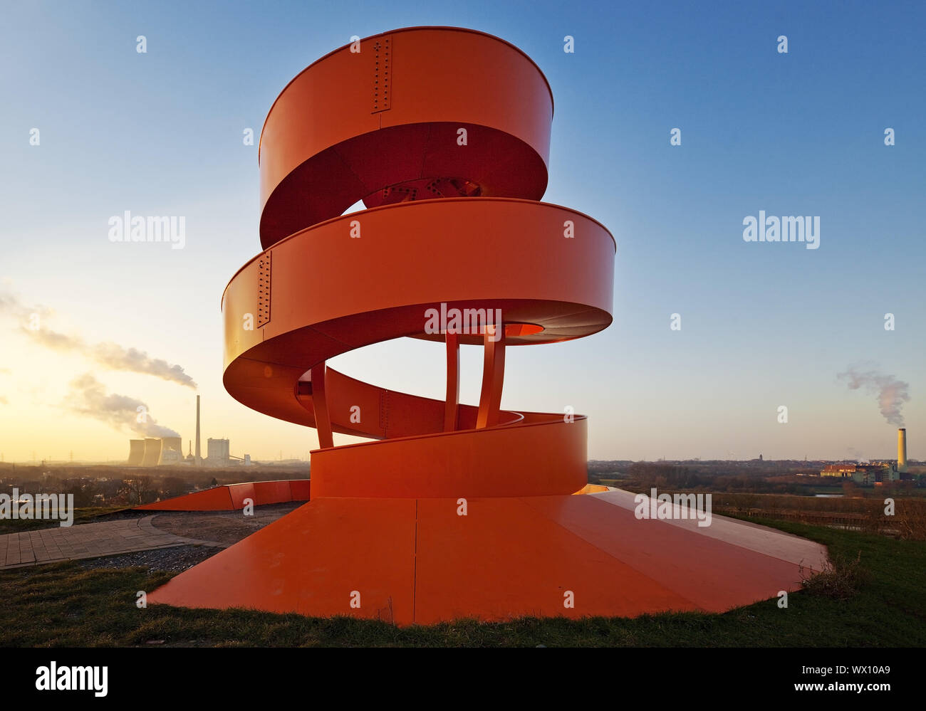 Artwork Treppe nichts mit Gersteinwerk power station Lippepark, Hamm, Ruhrgebiet, Deutschland, Europa Stockfoto