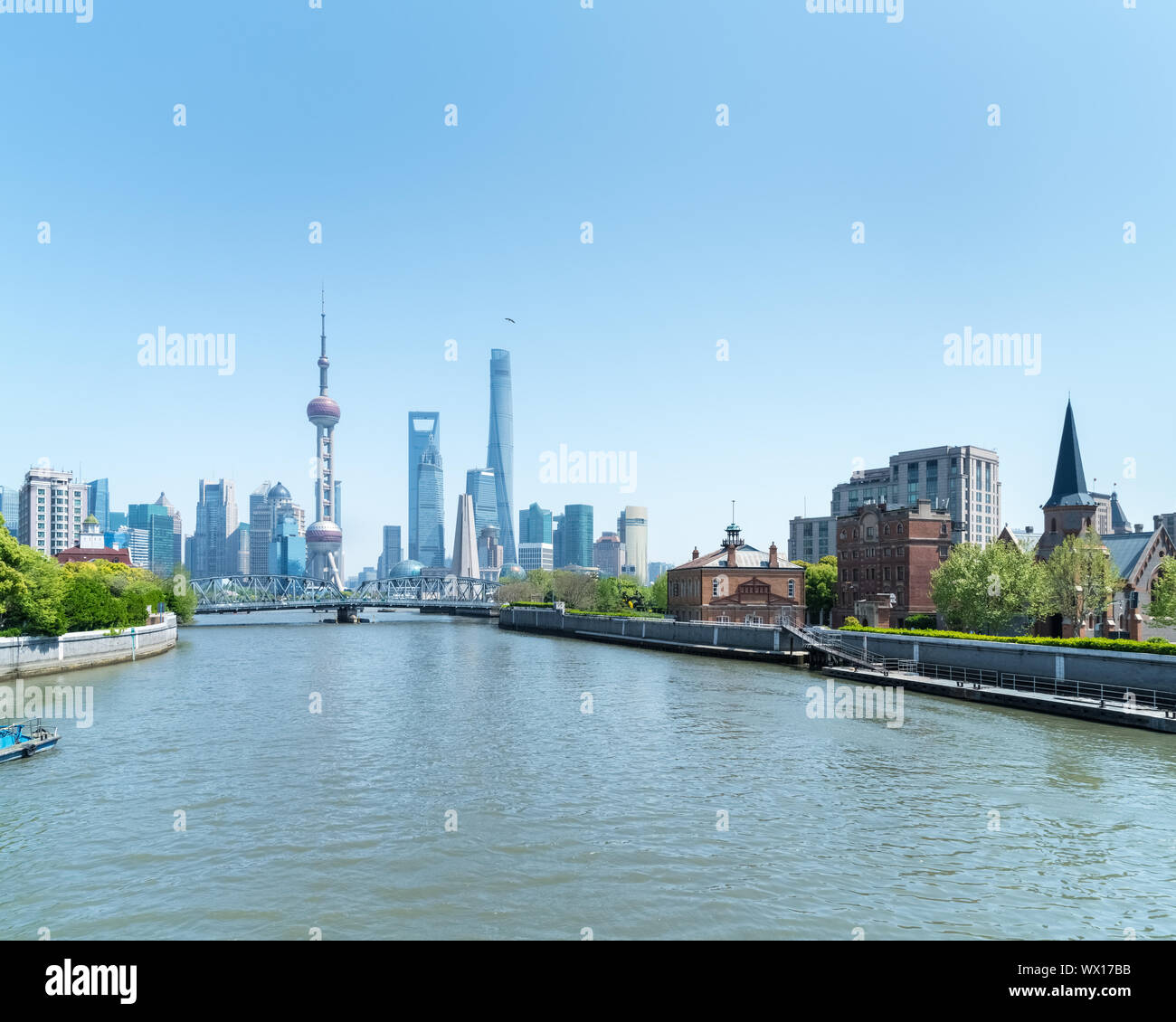 Shanghai Landschaft von Suzhou River Stockfoto