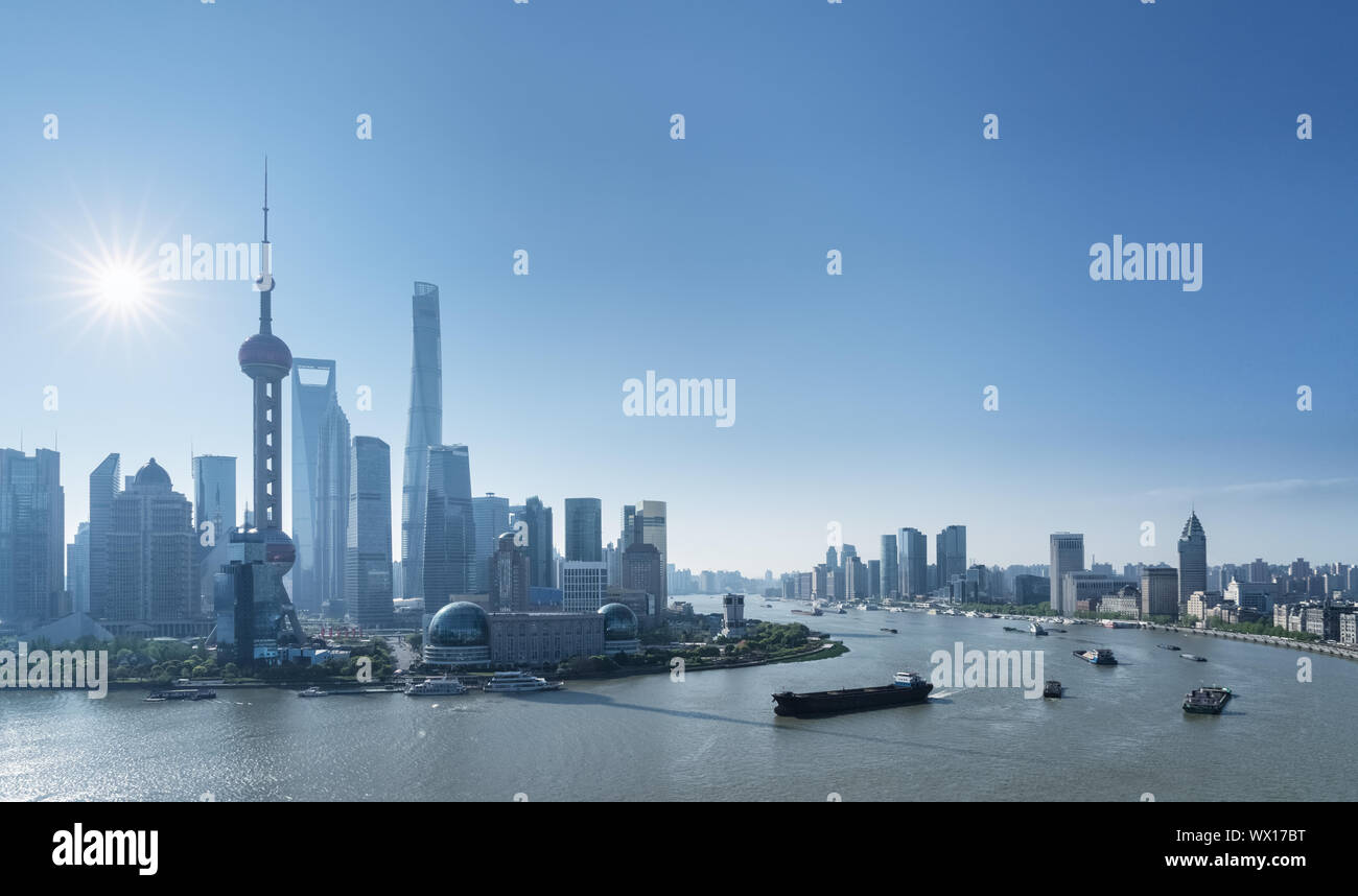 Shanghai Stadtbild in Morgen Stockfoto
