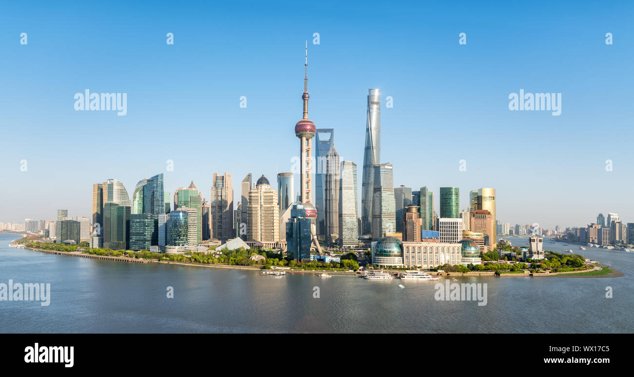 Skyline von Shanghai Panorama Stockfoto