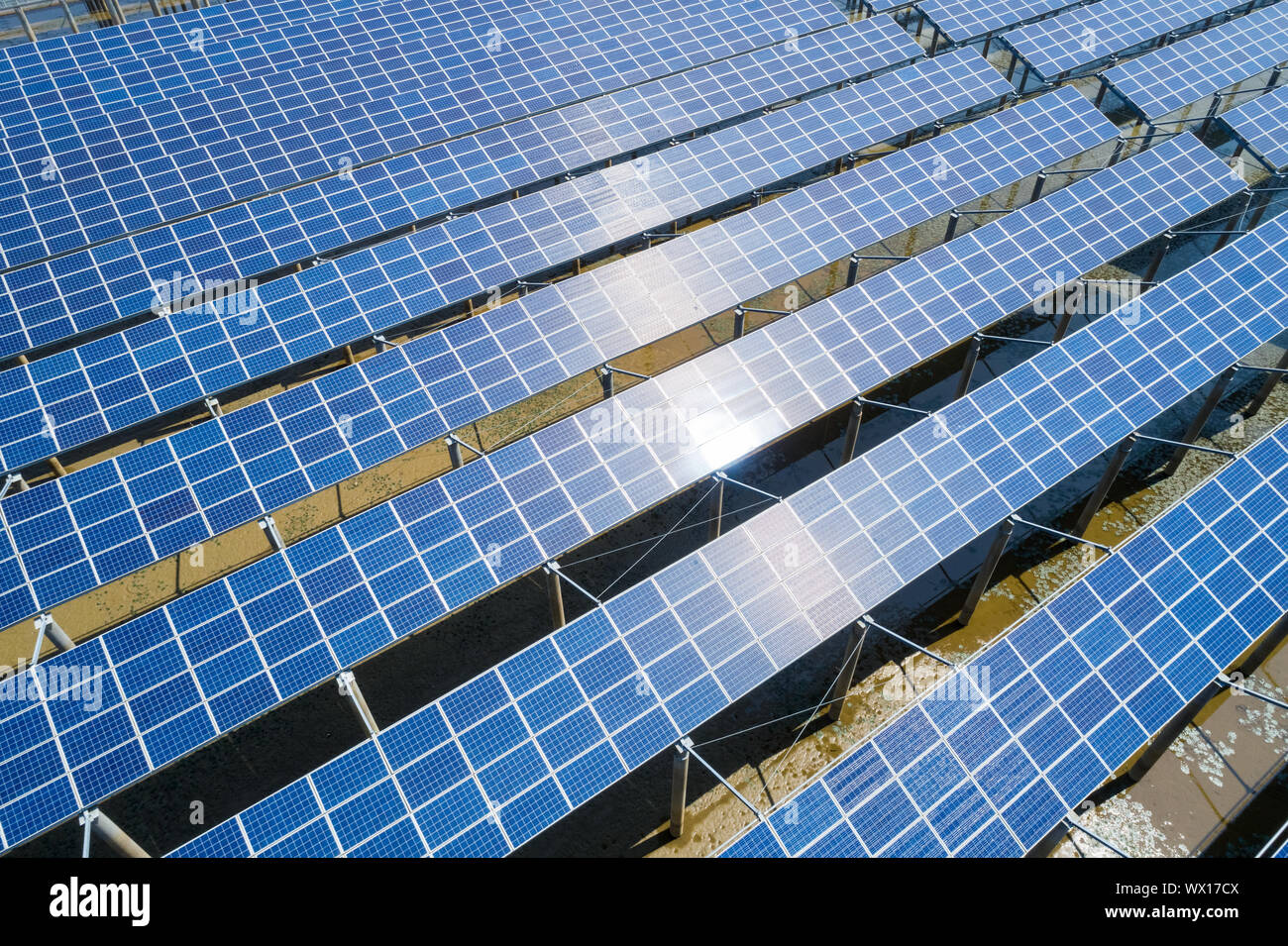 Solare Stromerzeugung Stockfoto