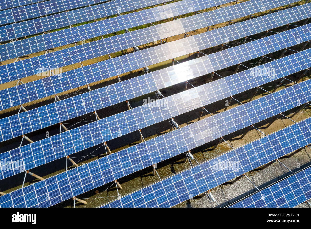 Solare Stromerzeugung Stockfoto