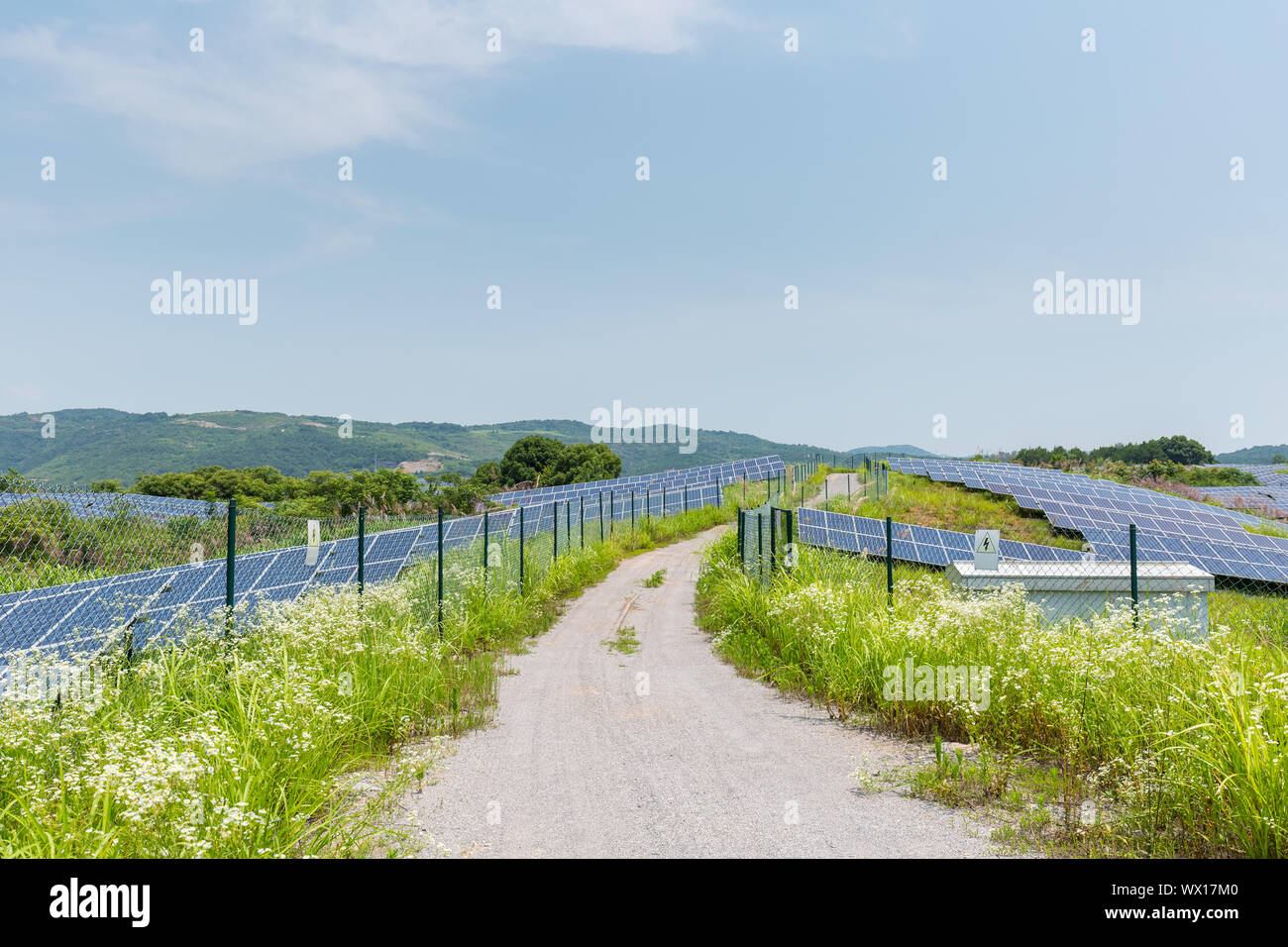 Solar Power Station am Hang Stockfoto