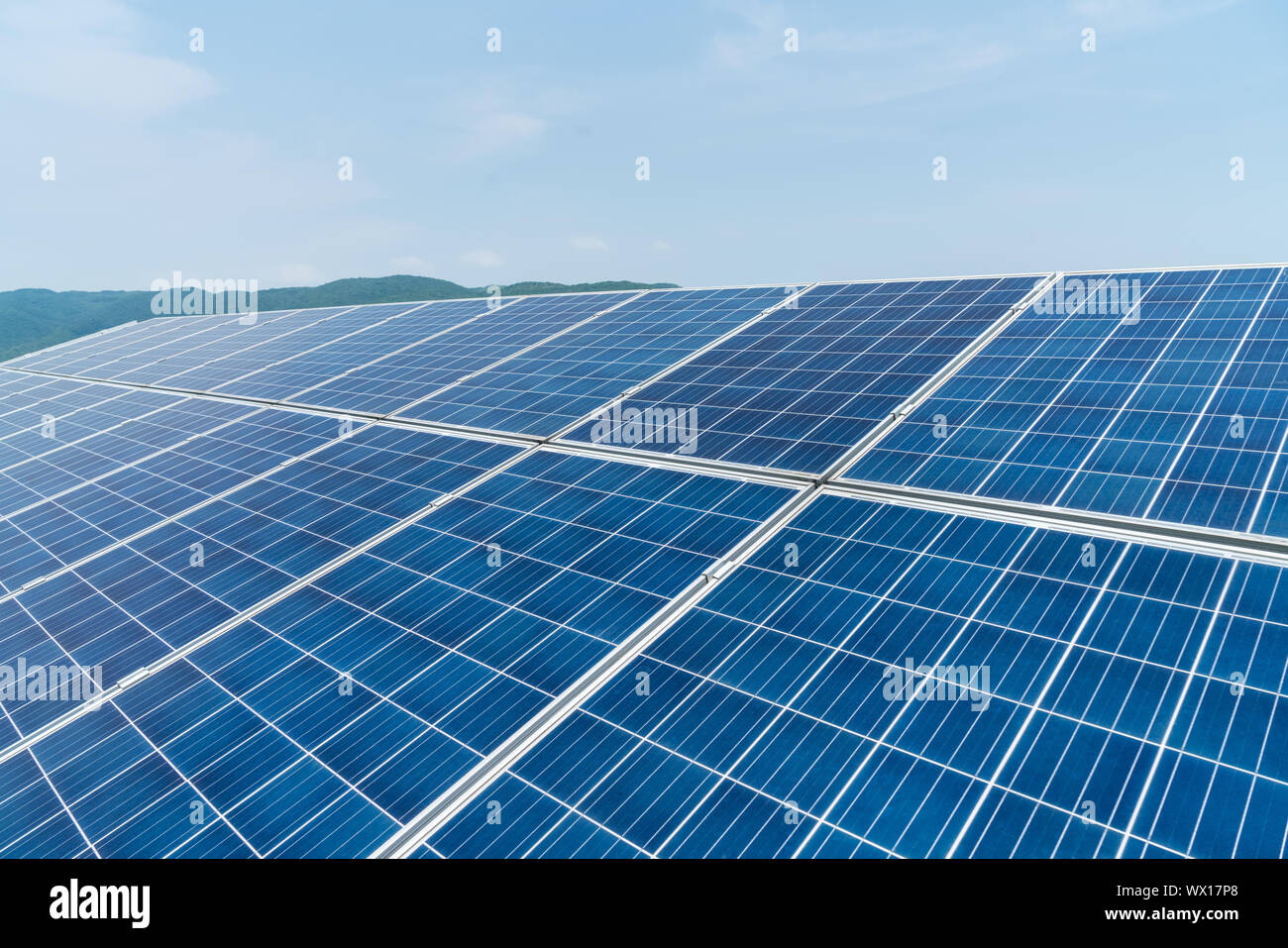 Solar Panels closeup auf Berg Stockfoto