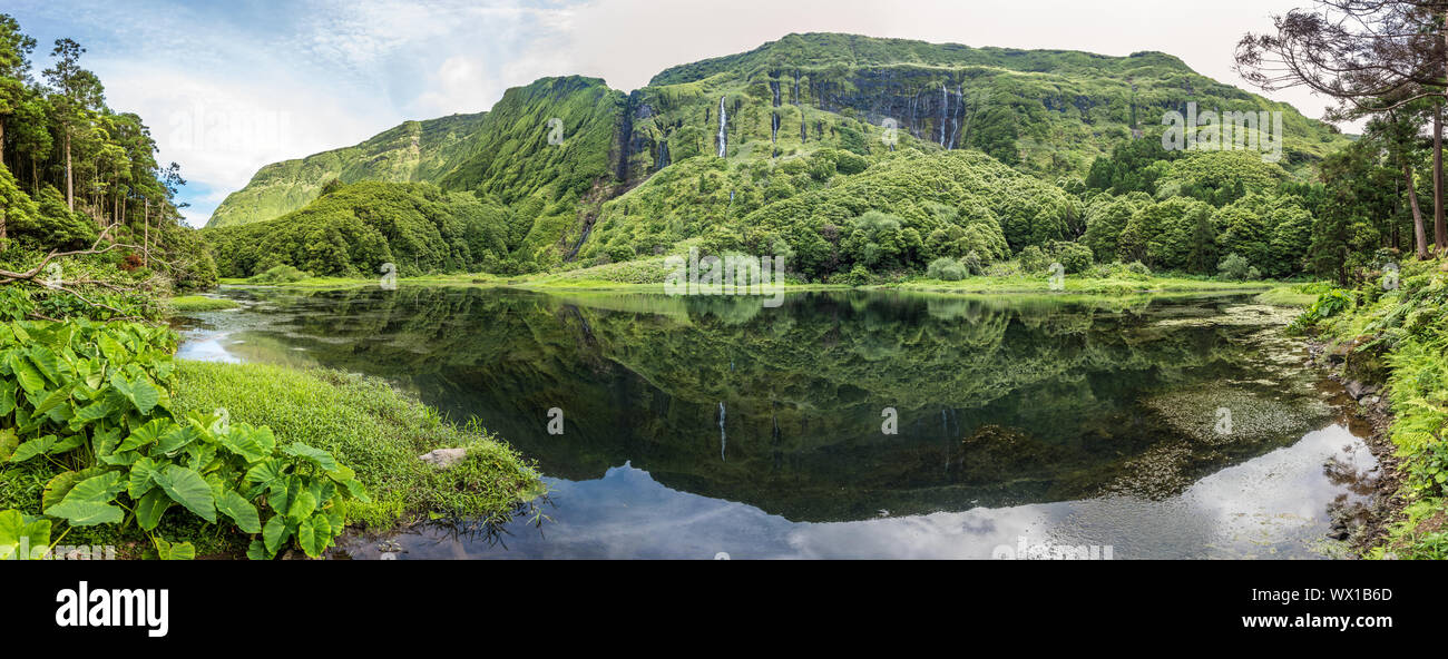 Poco da Ribeira do Ferreiro, Flores, Azoren, Portugal. Stockfoto