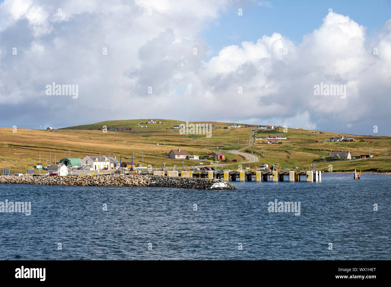 Belmont Ferry Terminal, Unst, Shetlandinseln, Schottland, Großbritannien Stockfoto