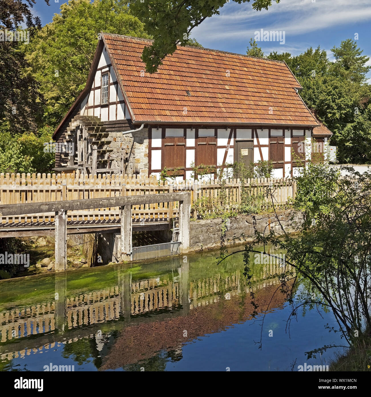 Historische Ölmühle, Salzkotten, Bürener Land, Ostwestfalen, Nordrhein-Westfalen, Deutschland Europa Stockfoto