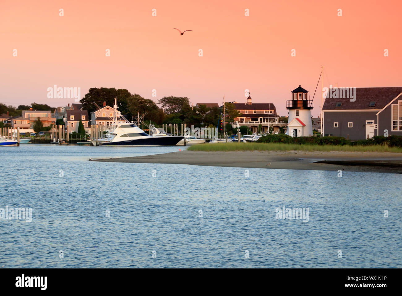 Hyannis Hafen Leuchtturm aka Lewis Bay Lighthouse.. Cape Cod Hyannis Massachusetts. USA. Stockfoto