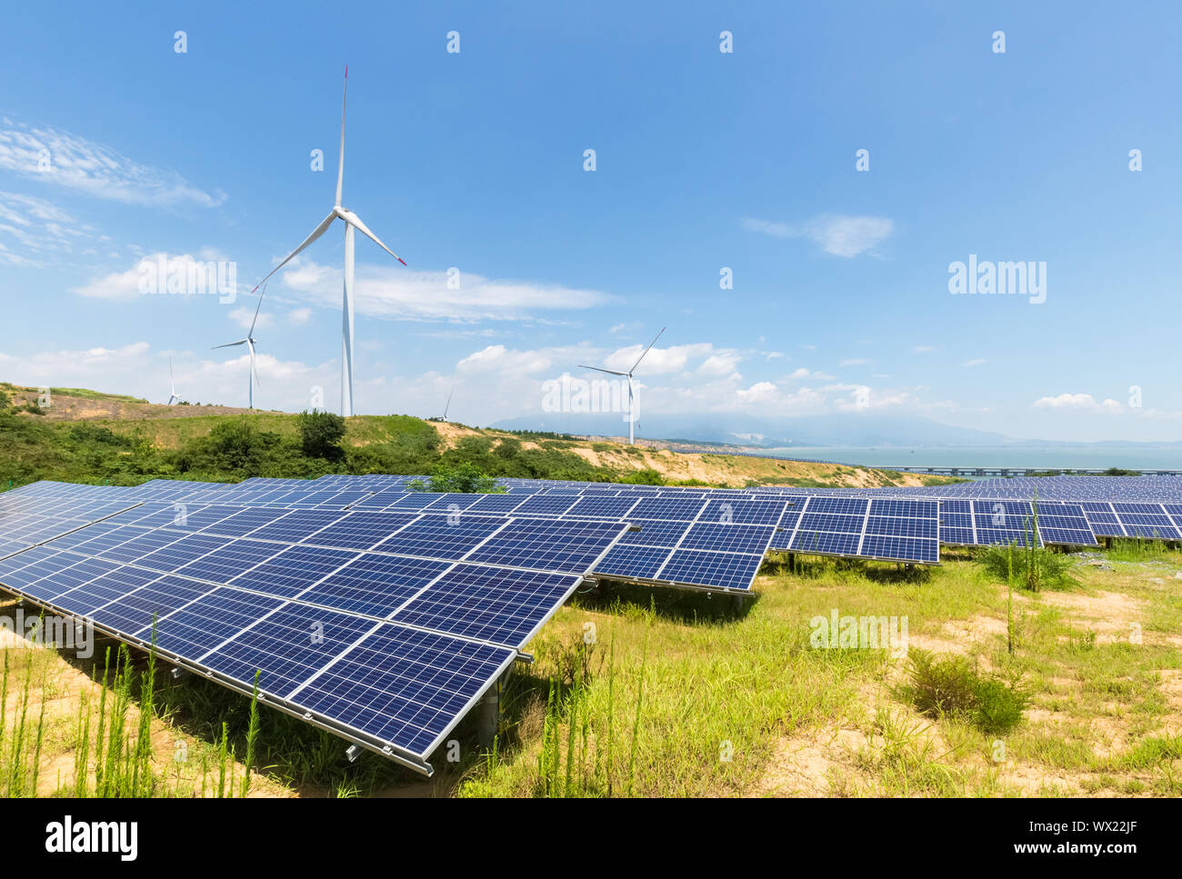 Saubere Energie auf Poyang See Stockfoto