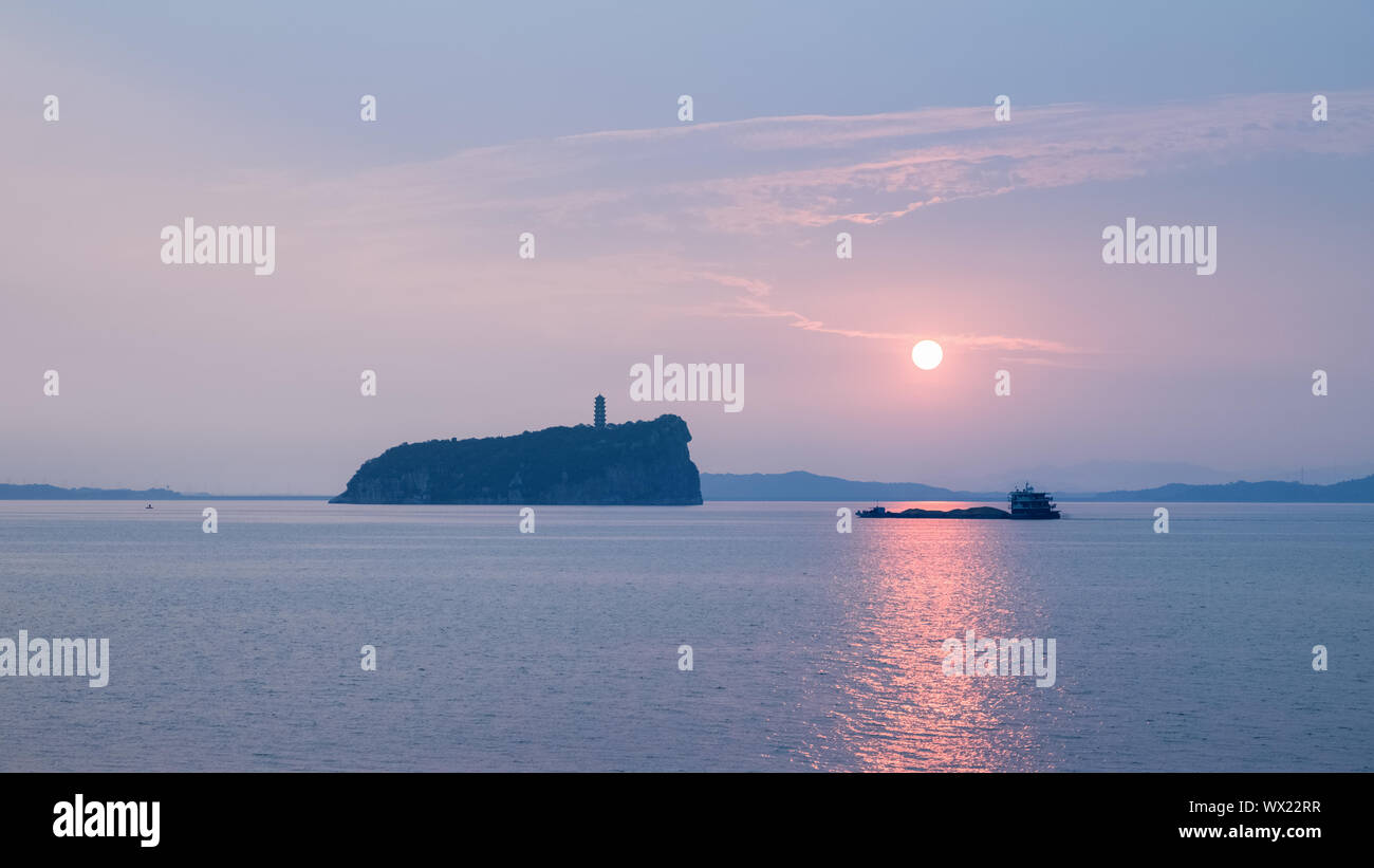 Poyang See in Sunrise Stockfoto