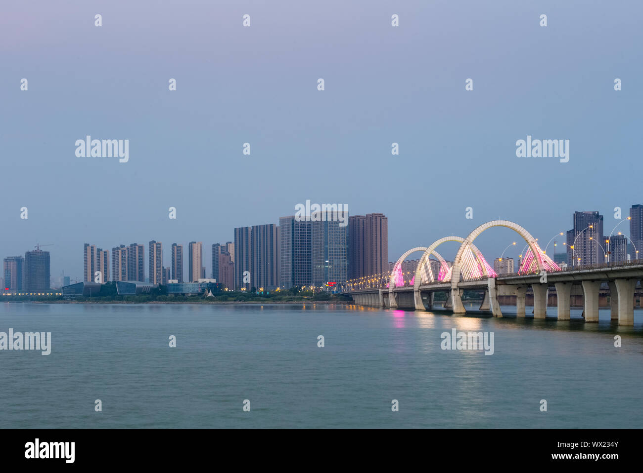 Conghua city landscape in Nightfall Stockfoto