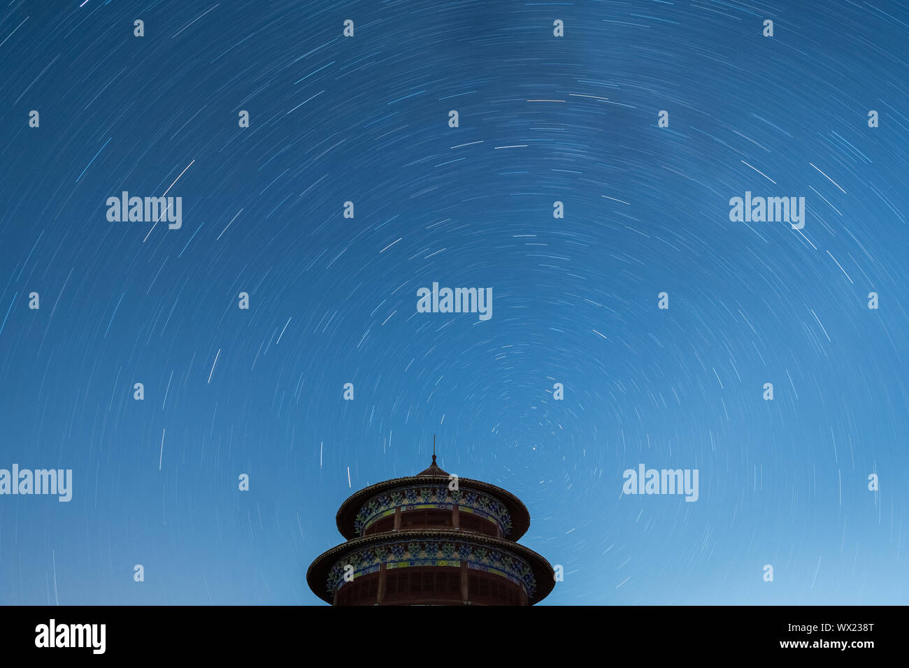 Star Trails der Langzeitbelichtung Stockfoto