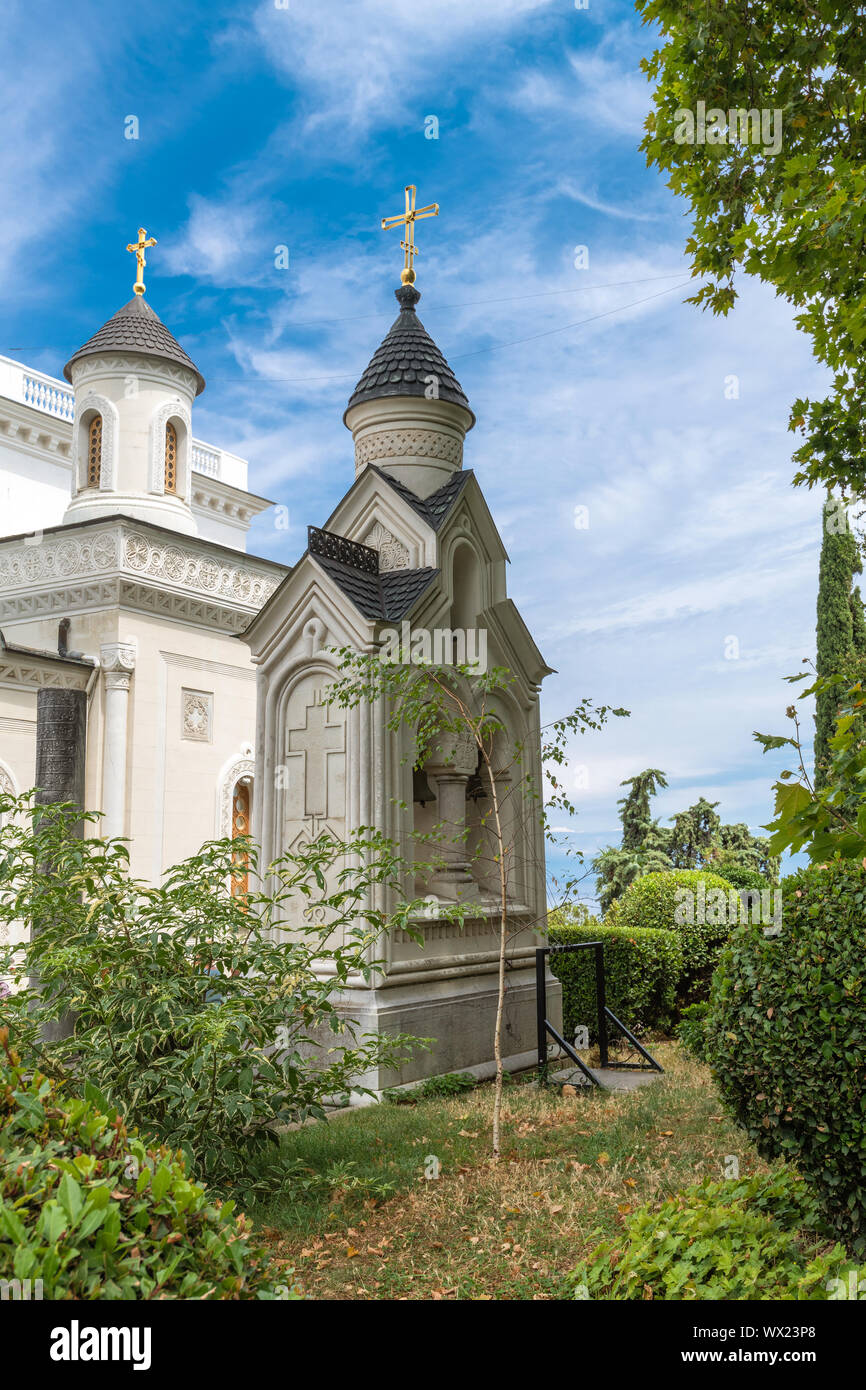 Kirche der Erhöhung des Heiligen Kreuzes in Livadia Palace, Krim Stockfoto