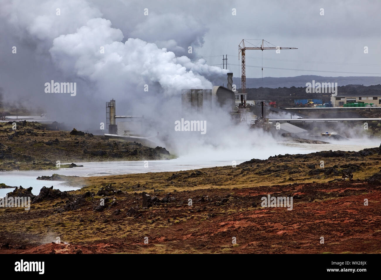 Sudurnes gunnuhver Erdwärme und Geothermie Kraftwerk, Reykjanes, Island, Europa Stockfoto