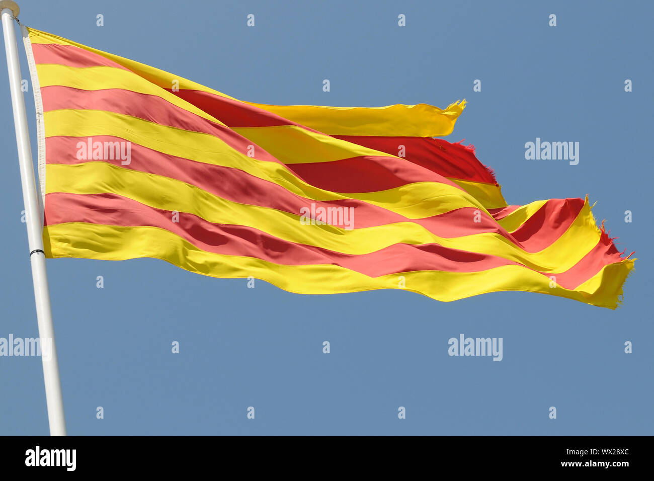 Die katalanische Flagge (Bild: © julen Pascual Gonzalez) Stockfoto