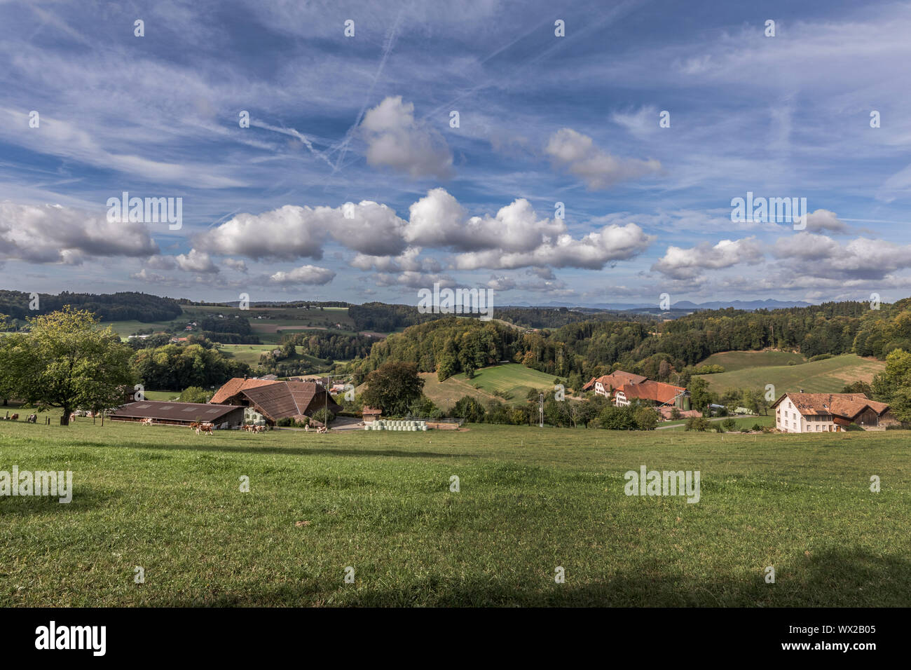 Blick von schlossrued in Richtung Schöftland und Basel, Aargau, Schweiz Stockfoto
