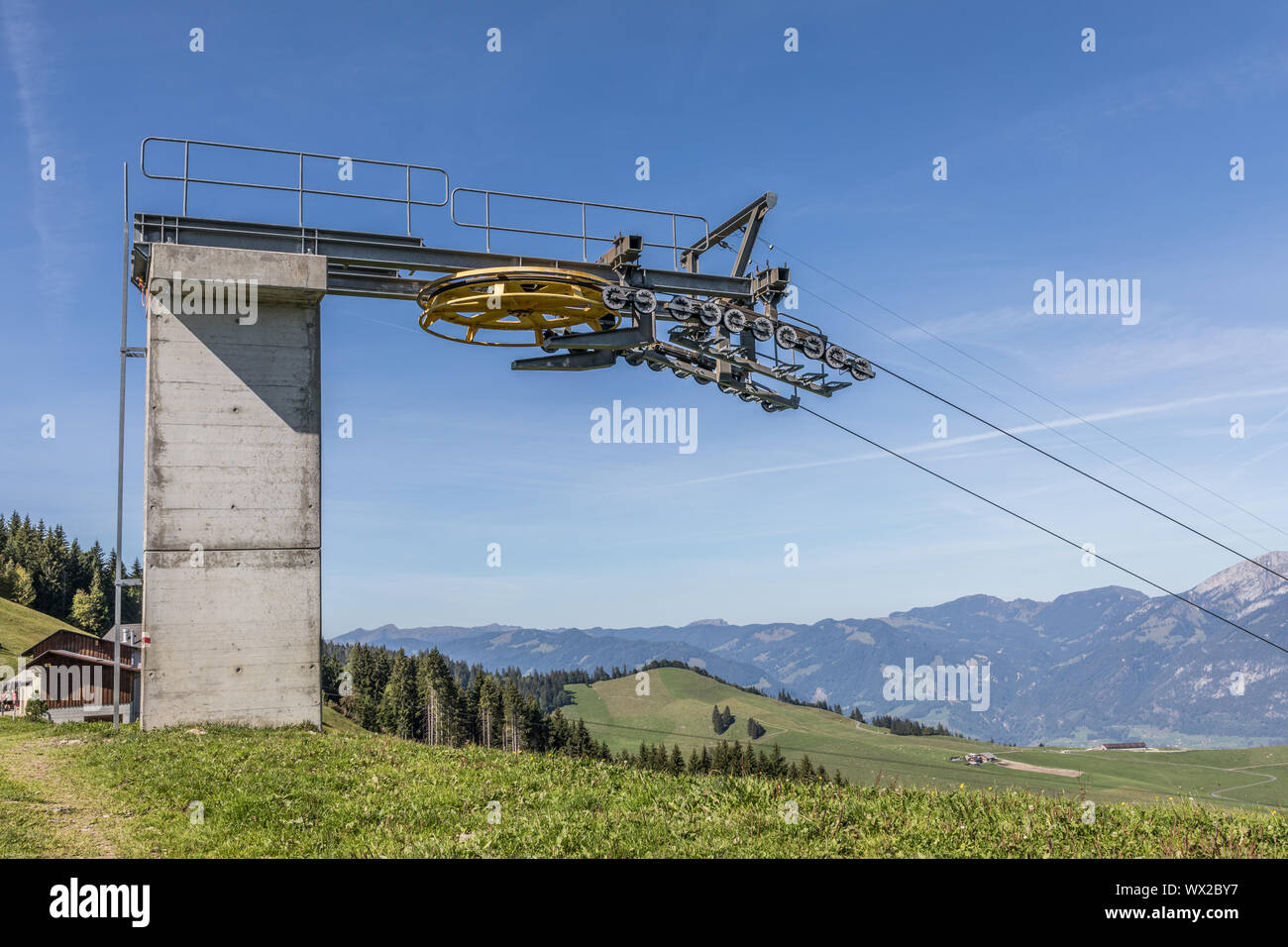 Ende-Station einen Skilift, Gummenalp, Nidwalden, Schweiz, Europa Stockfoto