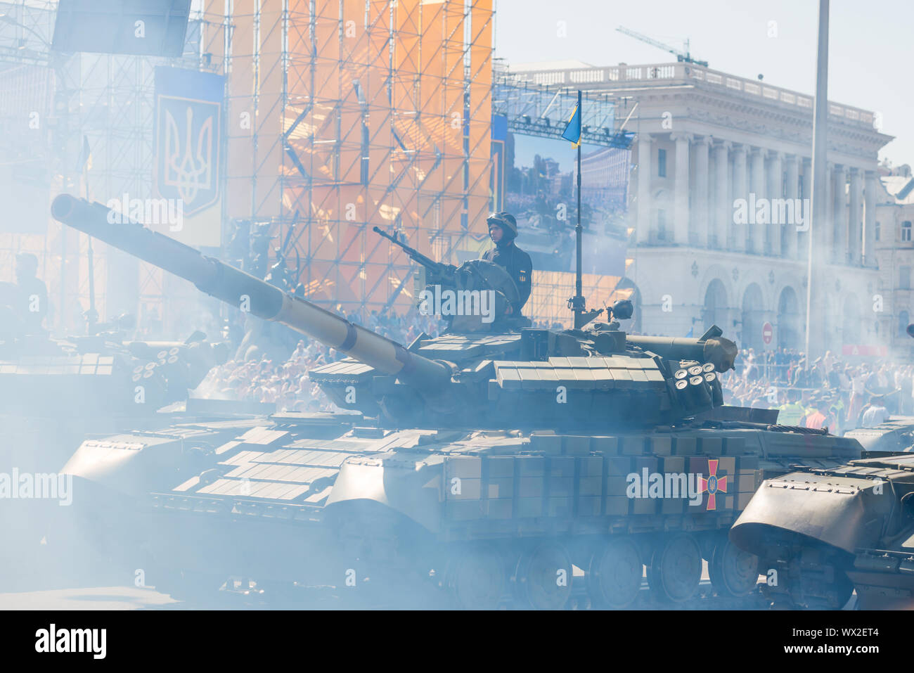 Panzer auf Militärparade in Kiew, Ukraine Stockfoto Panzer auf Militärparade in Kiew, Ukraine Stockfoto