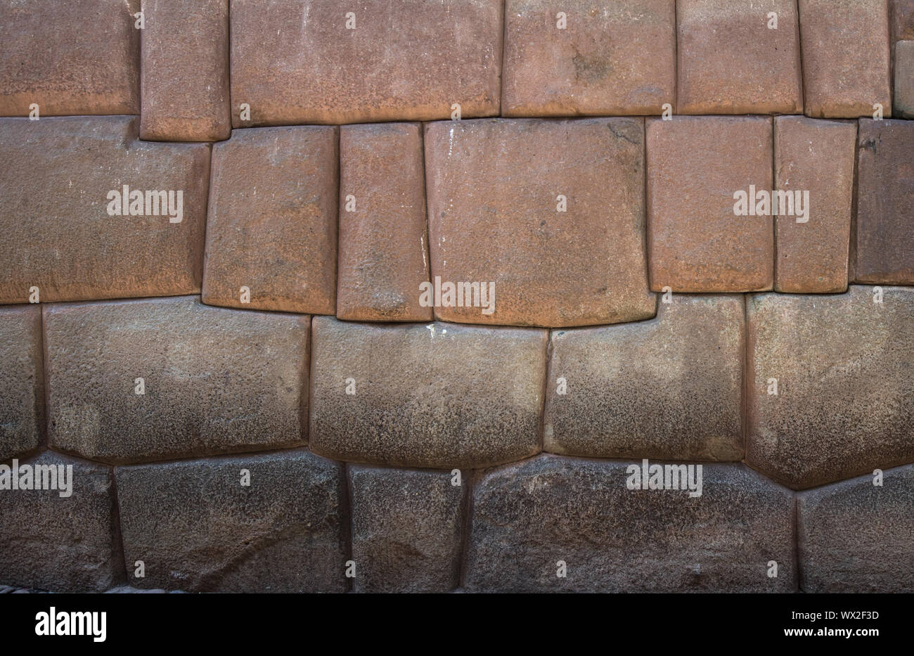 Alten Inka Stone Wall in der Stadt Cusco, Peru Stockfoto