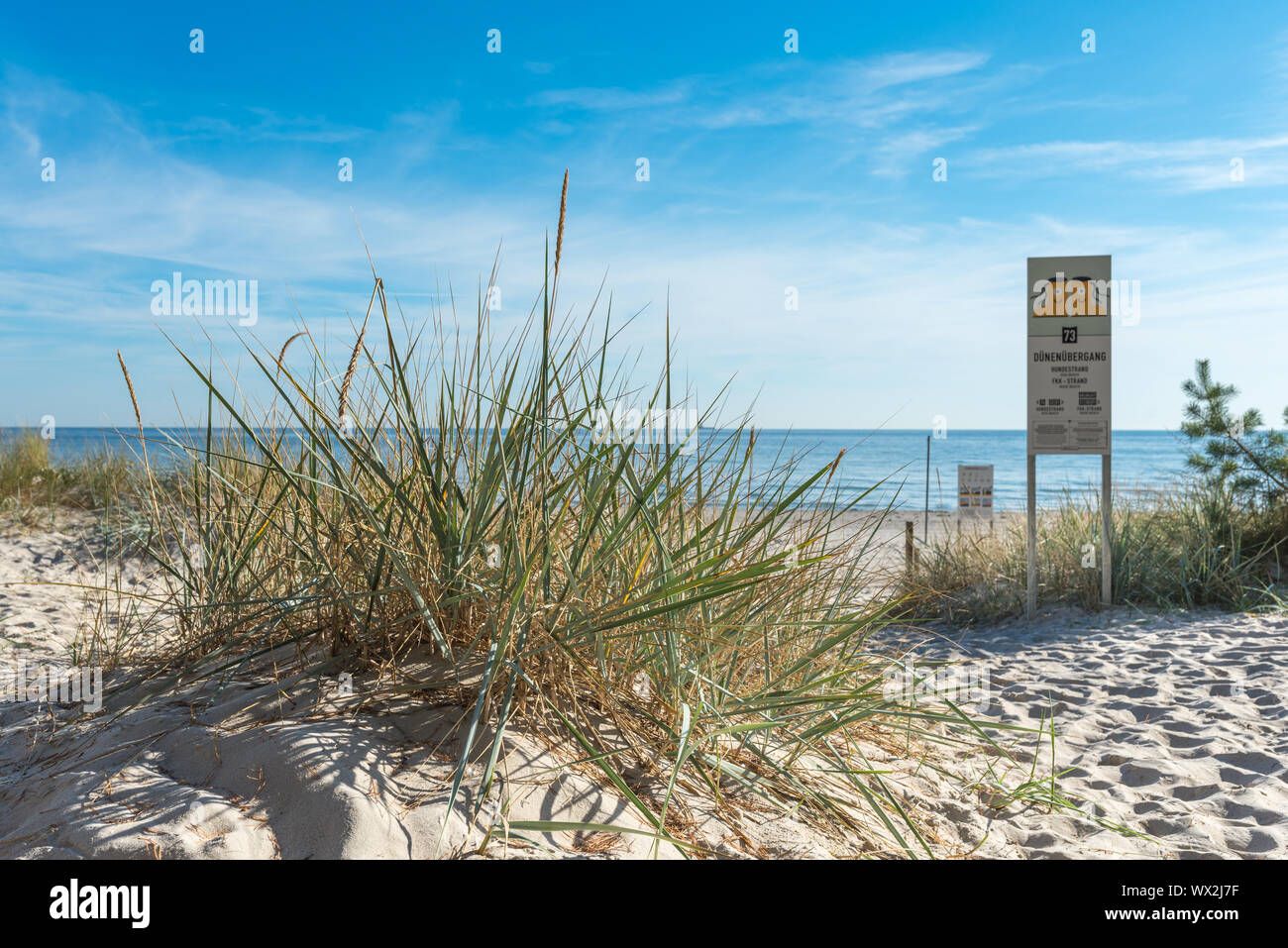 Pfad zur Überquerung der Dünen Stockfoto