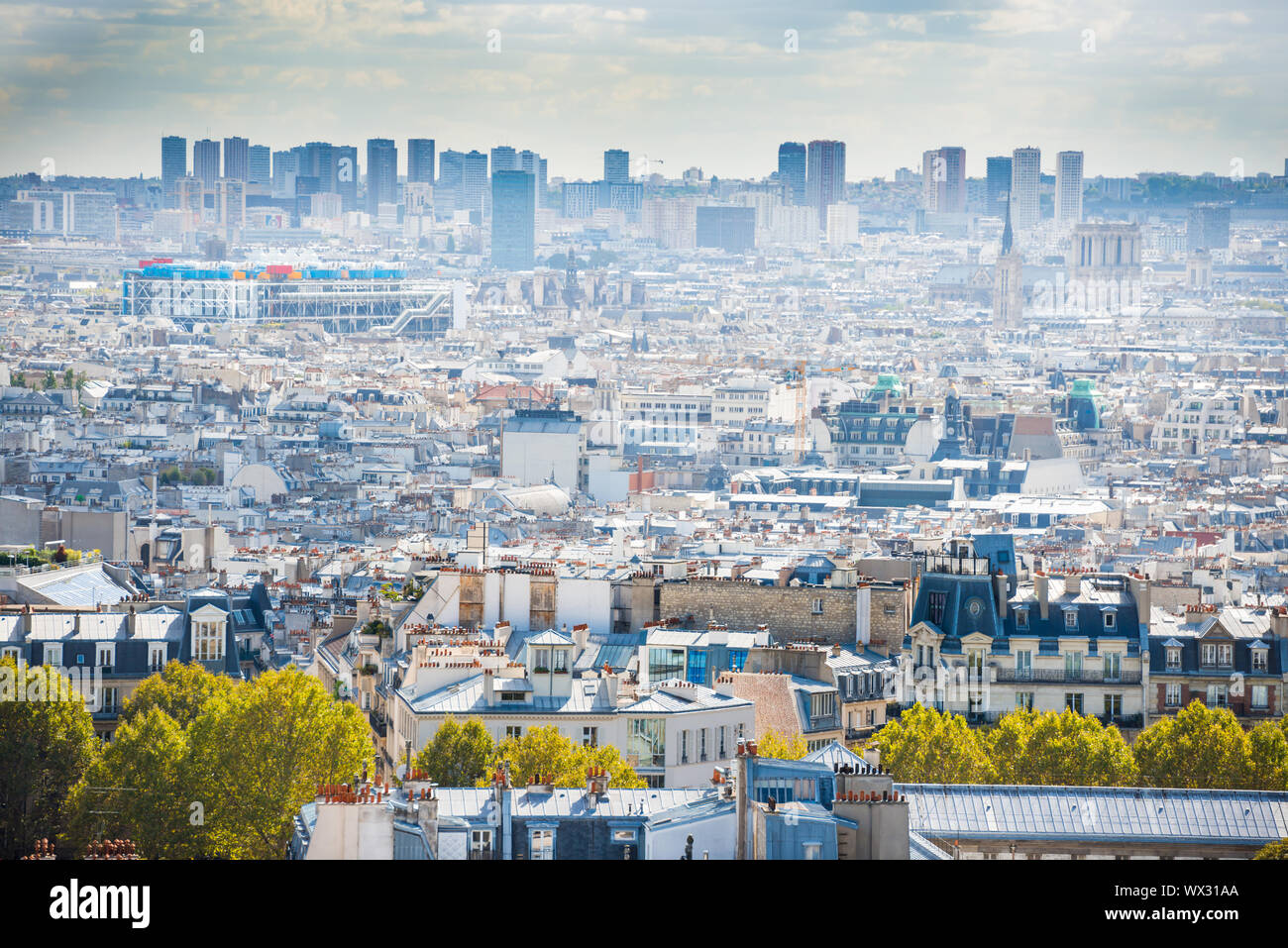 Panorama von Paris von Montmartre Stockfoto Panorama von Paris von Montmartre Stockfoto