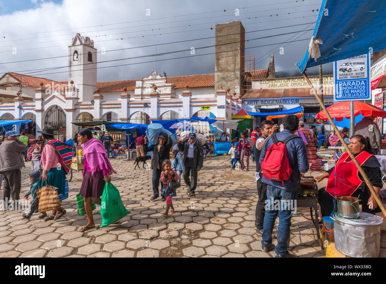 Sonntag Markt in Tarabuco, Abteilung Sucre, Bolivien, Lateinamerika Stockfoto