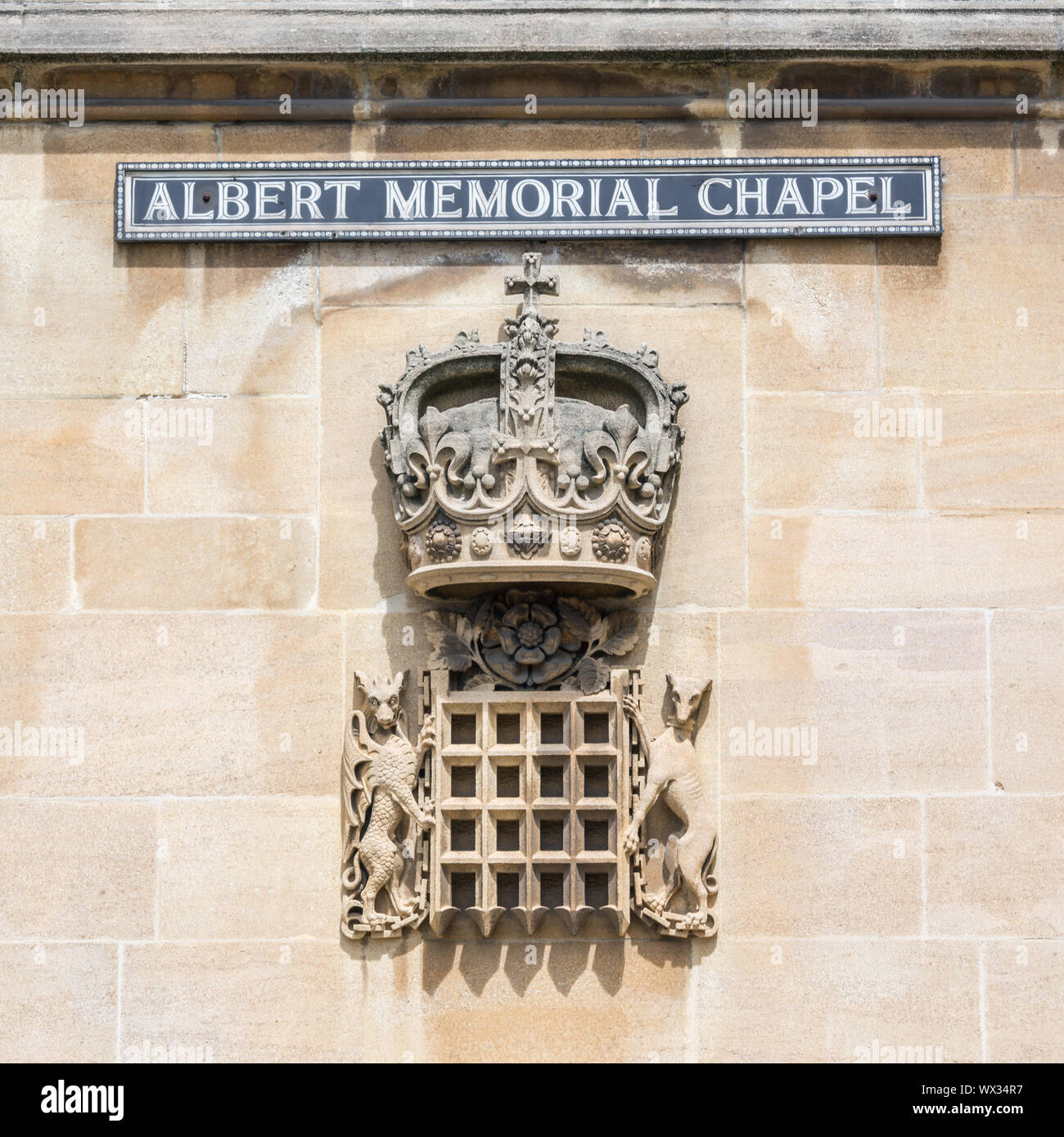 Gedenktafel Prinz Albert im Schloss Windsor in England Stockfoto