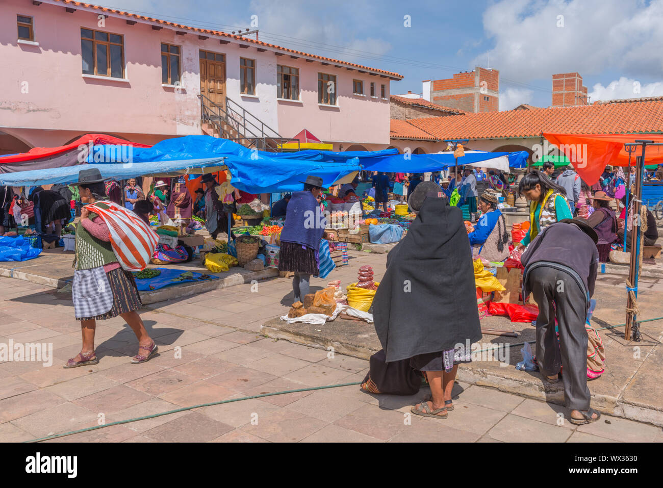 Sonntag Markt in Tarabuco, Abteilung Sucre, Bolivien, Lateinamerika Stockfoto