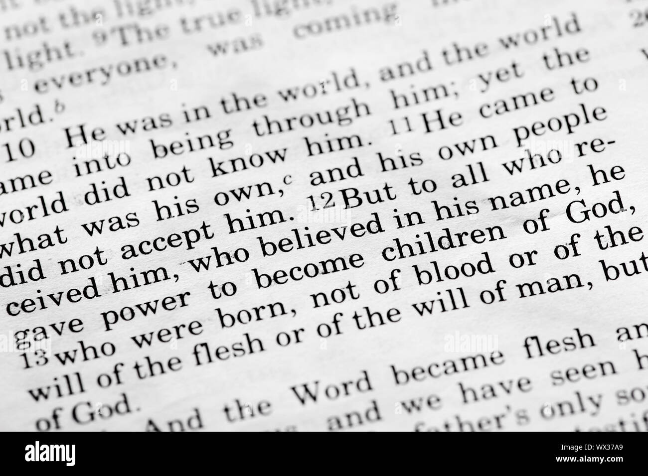 Johannes 1:12. Stockfoto