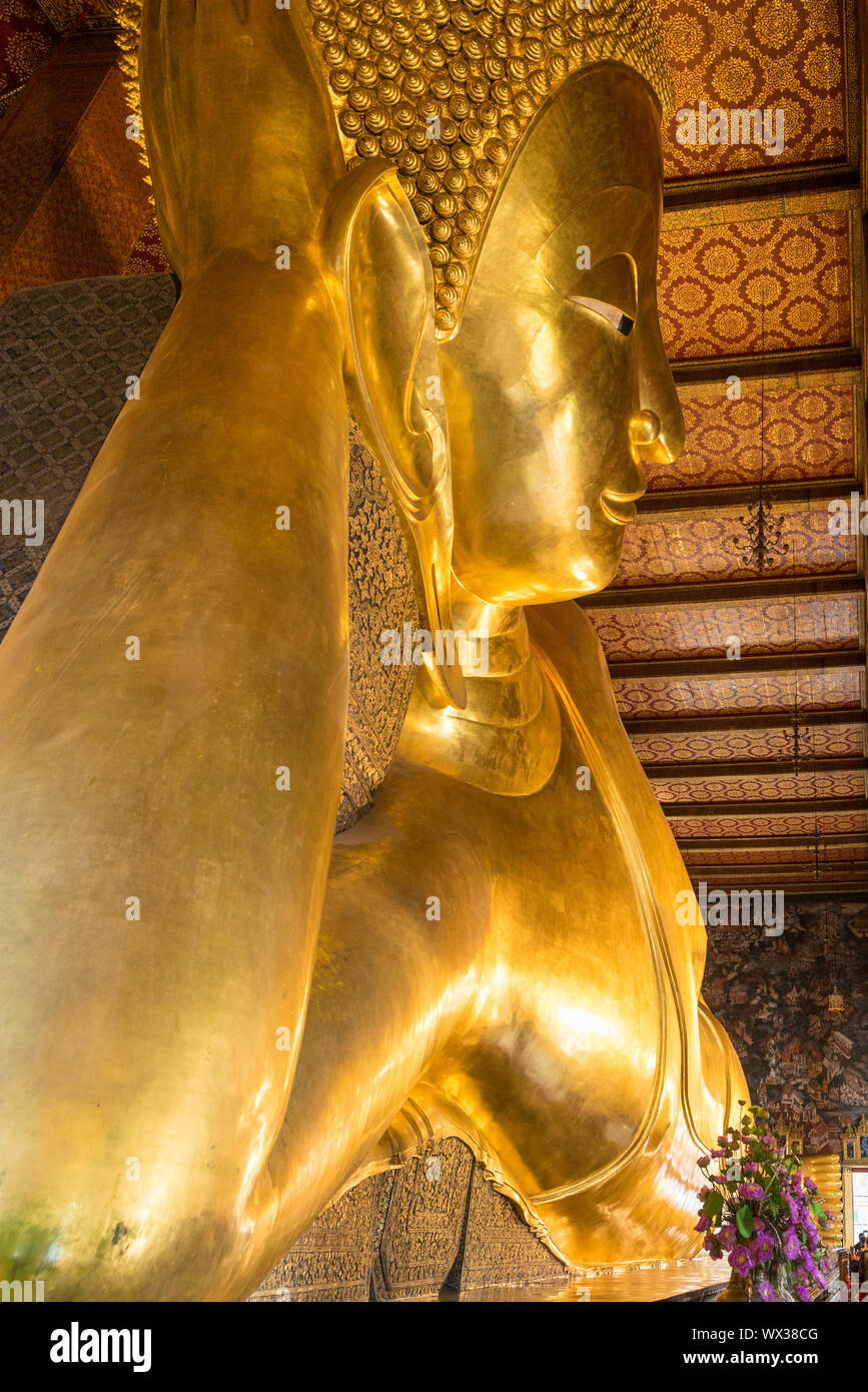 Ansicht der liegende Buddha Stockfoto