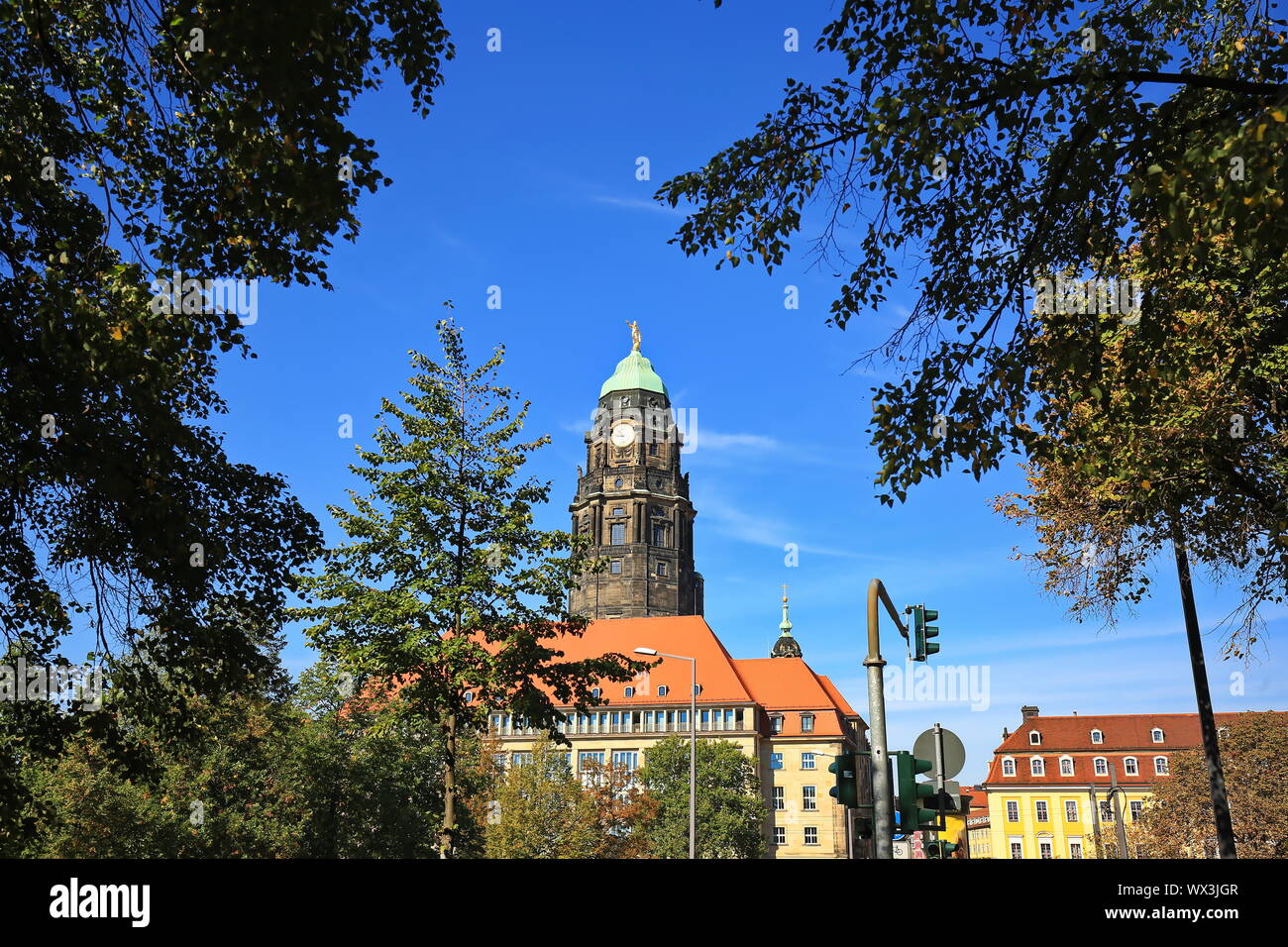 Dresden ist eine Stadt in Deutschland, mit vielen historischen Sehenswürdigkeiten Stockfoto