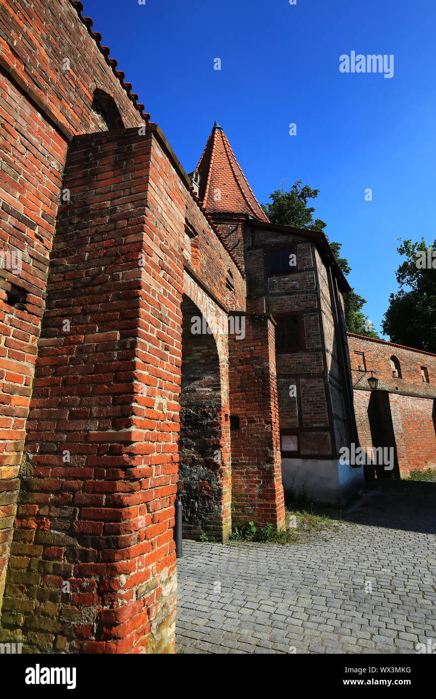 Memmingen ist eine Stadt in Deutschland, mit vielen historischen Sehenswürdigkeiten Stockfoto