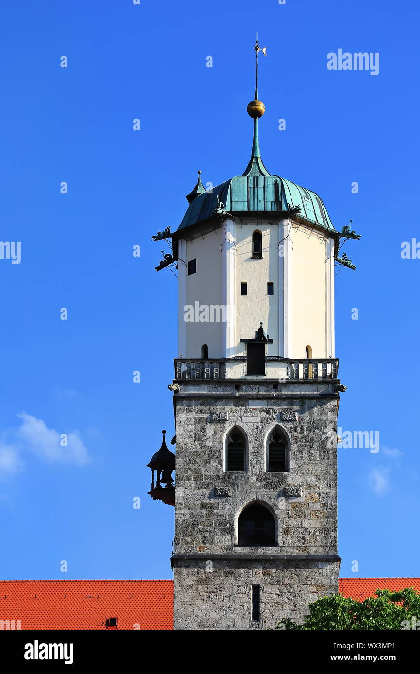 Memmingen ist eine Stadt in Deutschland, mit vielen historischen Sehenswürdigkeiten Stockfoto