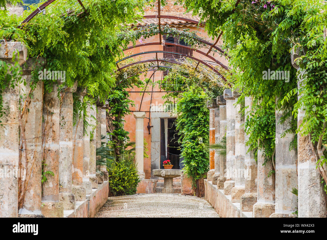 Der Garten der Jardines de Alfabia Stockfoto