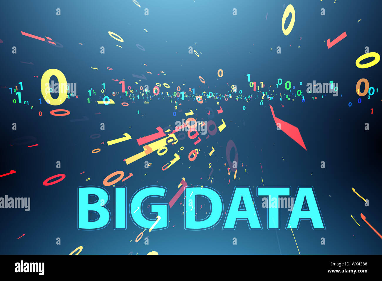 Große Daten- und Data Mining Konzept Illustration - 3D-Rendering Stockfoto