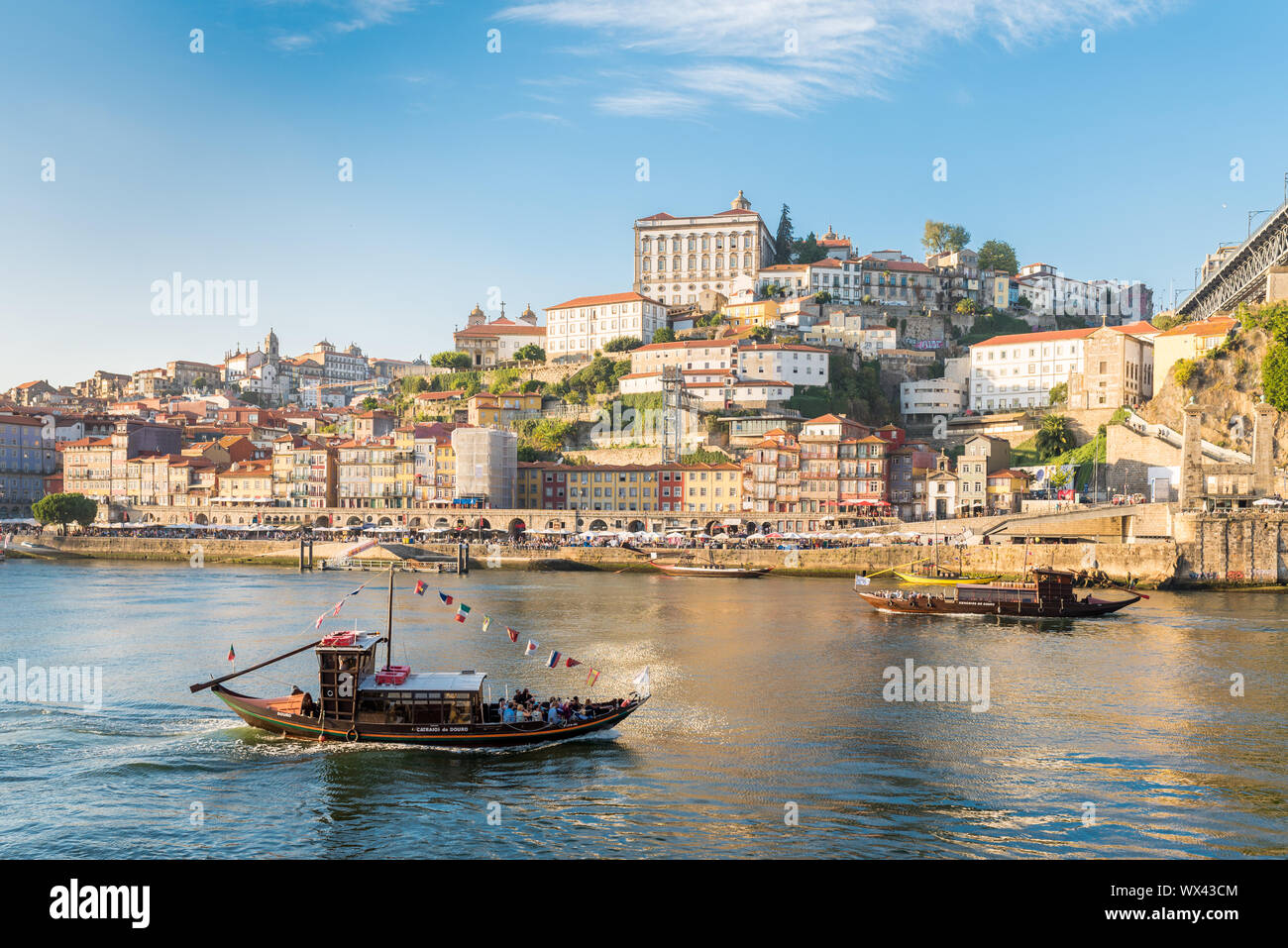 Blick von Vila Nova de Gaia Porto Stockfoto