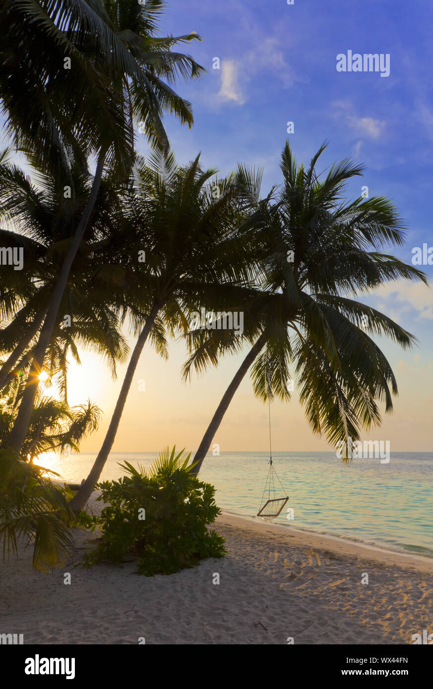 Sonnenuntergang auf den Malediven Stockfoto