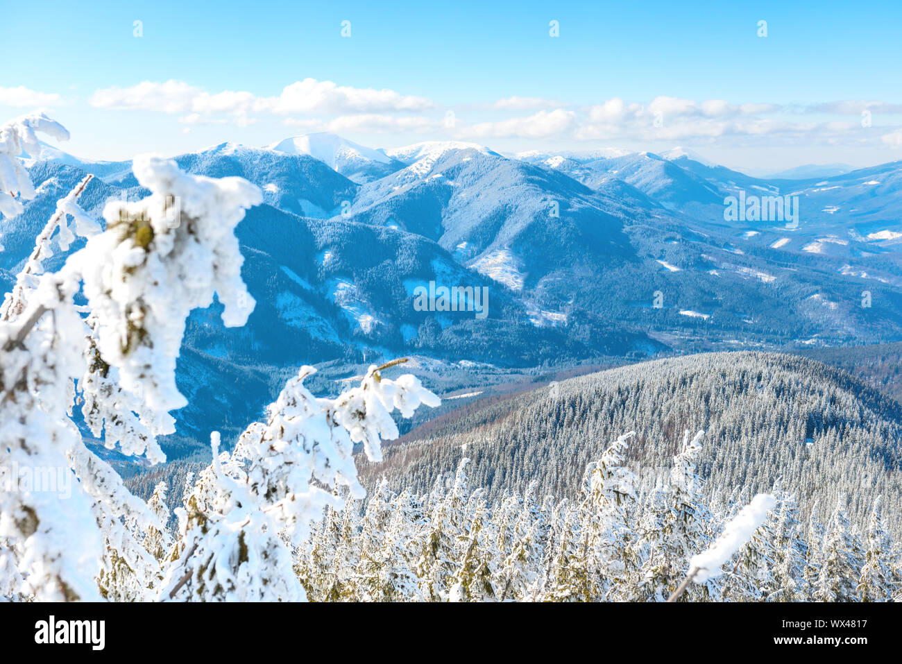 Winterlandschaft in Bergen Stockfoto