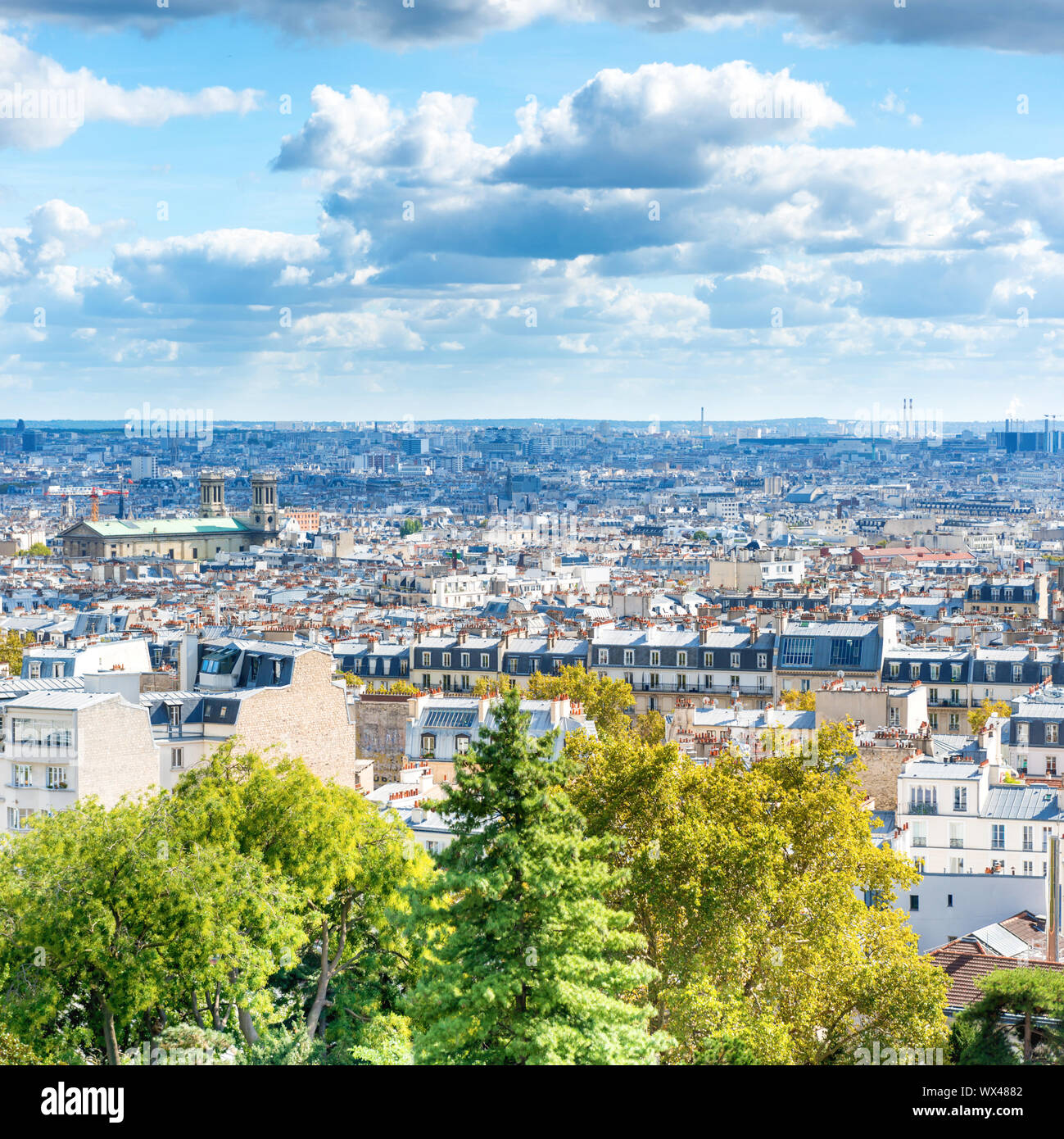 Panorama von Paris von Montmartre Stockfoto