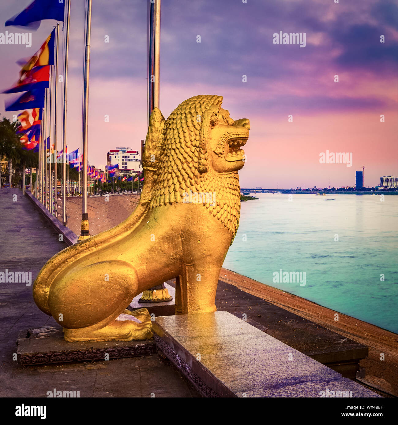 Phnom Penhs Riverside. Kambodscha Stockfoto