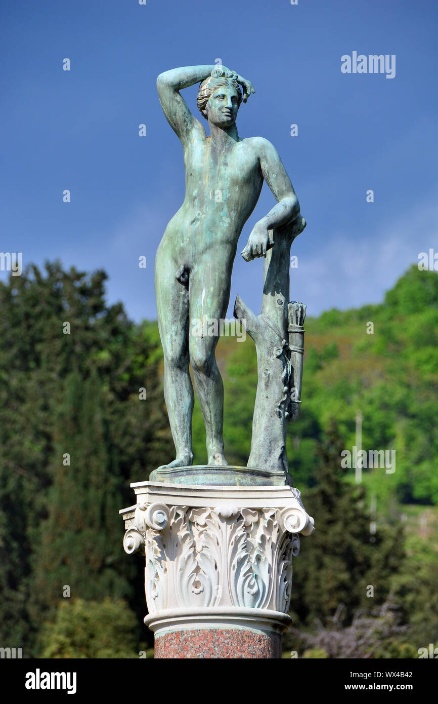 Statue im Park, das Schloss Miramare Castello di Miramare, Triest, Italien, Europa Stockfoto Statue im Park, das Schloss Miramare Castello di Miramare, Triest, Italien, Europa Stockfoto