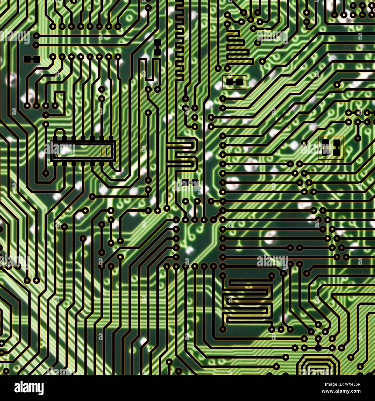 Platine dunkel grünes Quadrat hi-tech-Textur Stockfoto