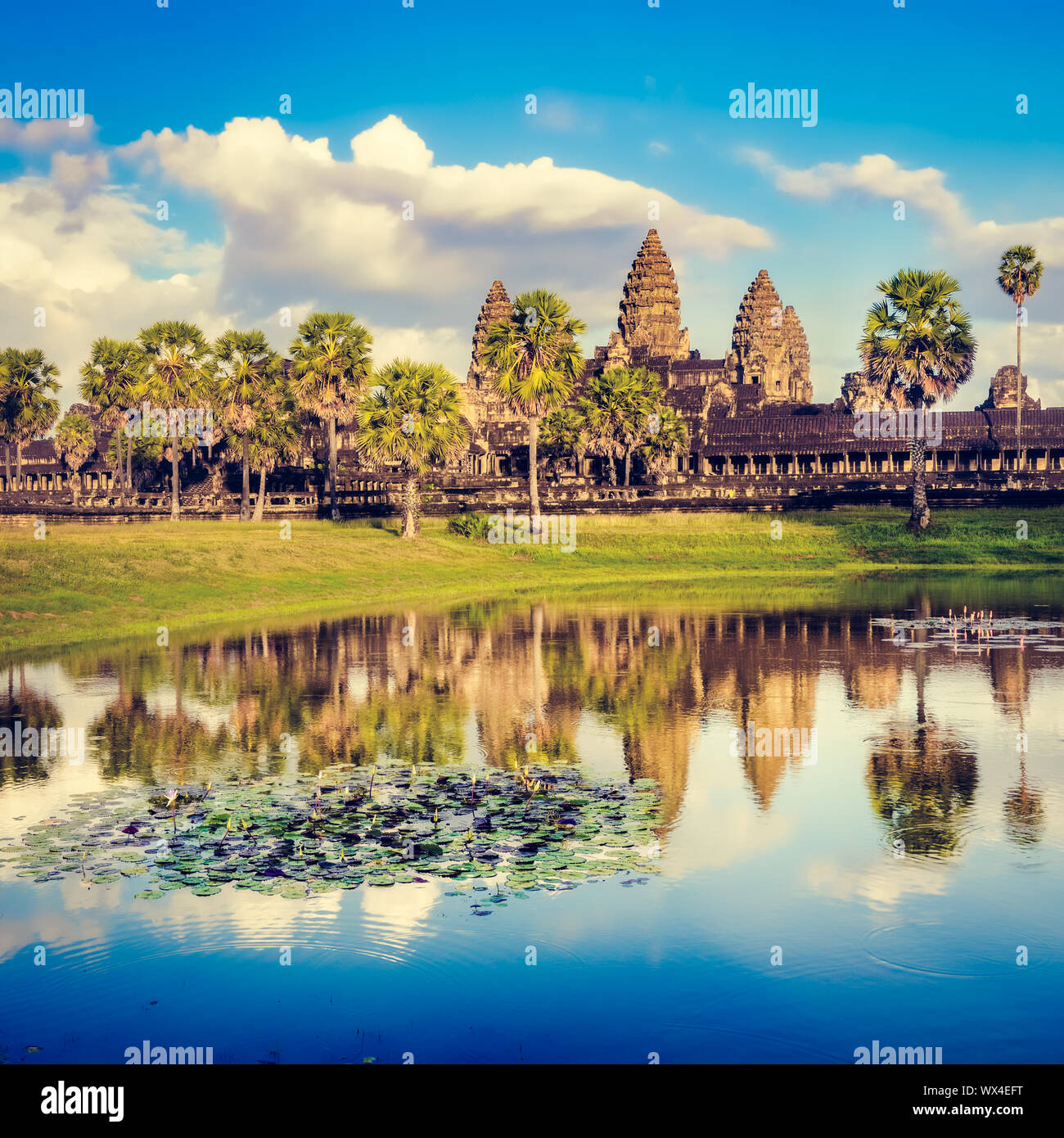 Angkor Wat Tempel bei Sonnenuntergang. Siem Reap. Kambodscha. Stockfoto