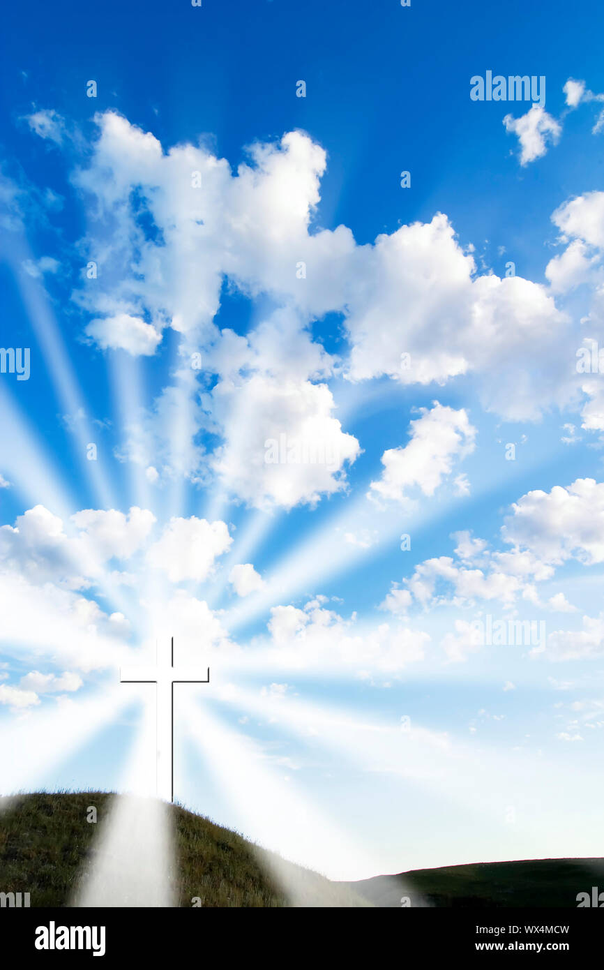 Leuchtende Kreuz Stockfoto