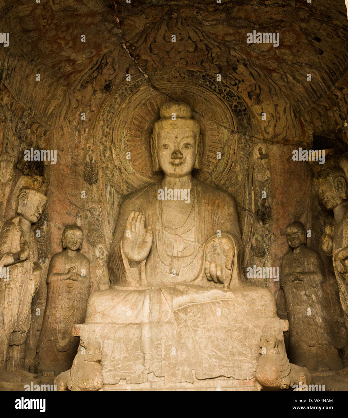 Buddhas Yungang Grotten, China Stockfoto