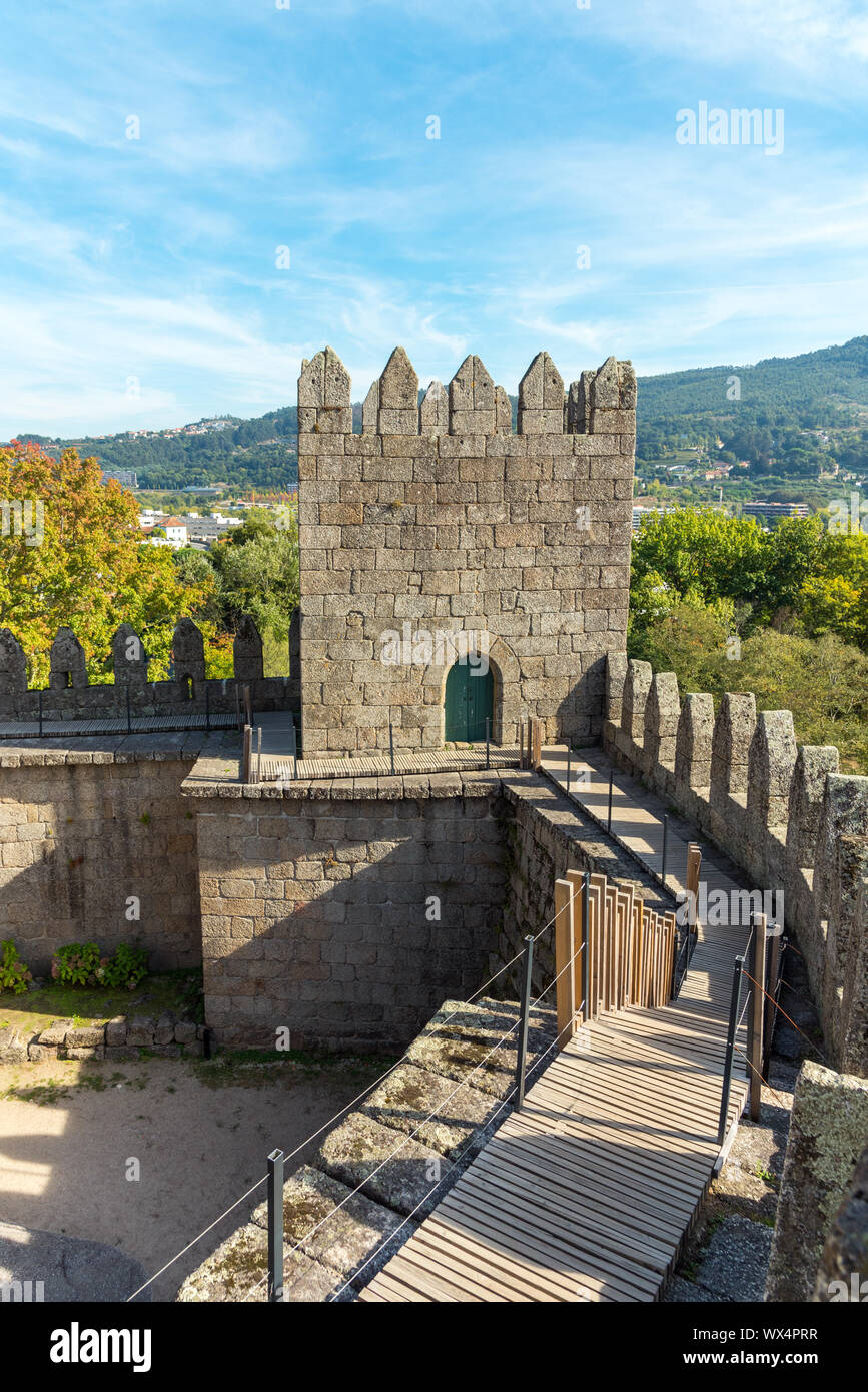 Wehrturm des Schlosses von Guimarães Stockfoto