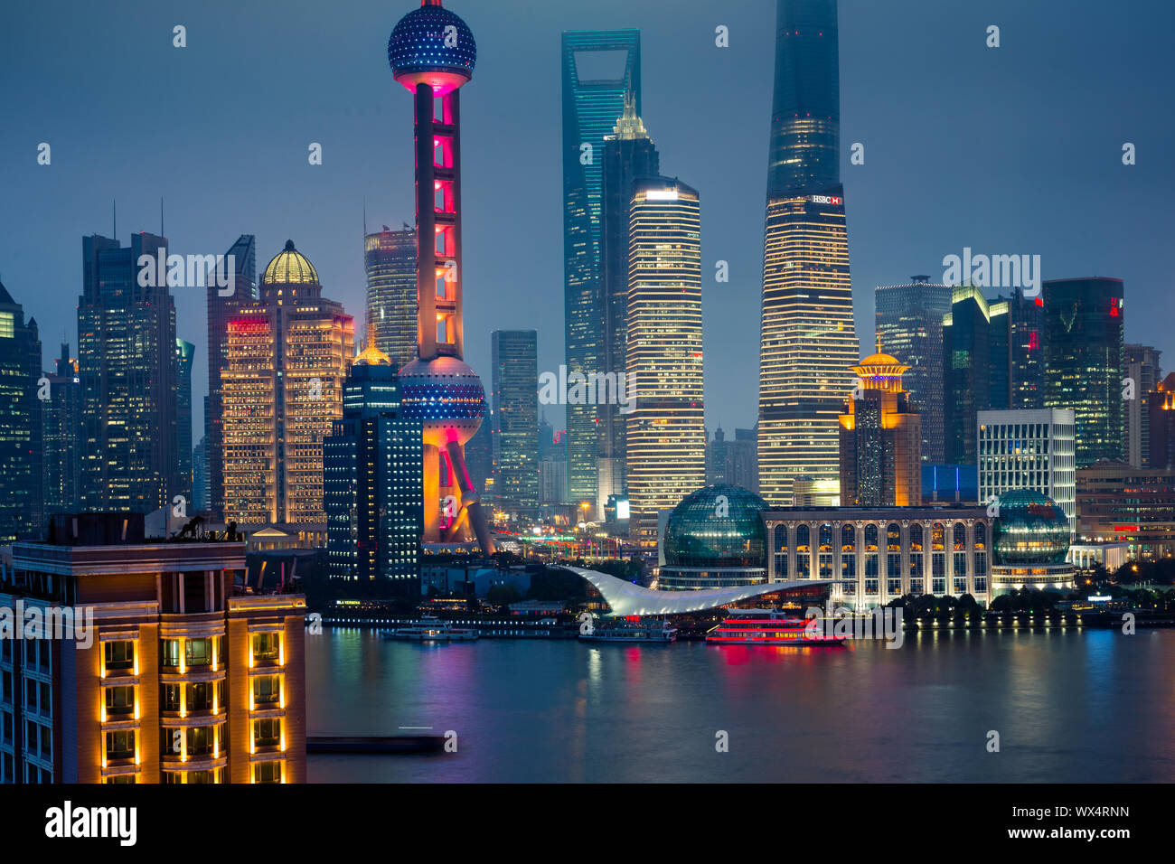 Nachtansicht auf shanghai china Stockfoto